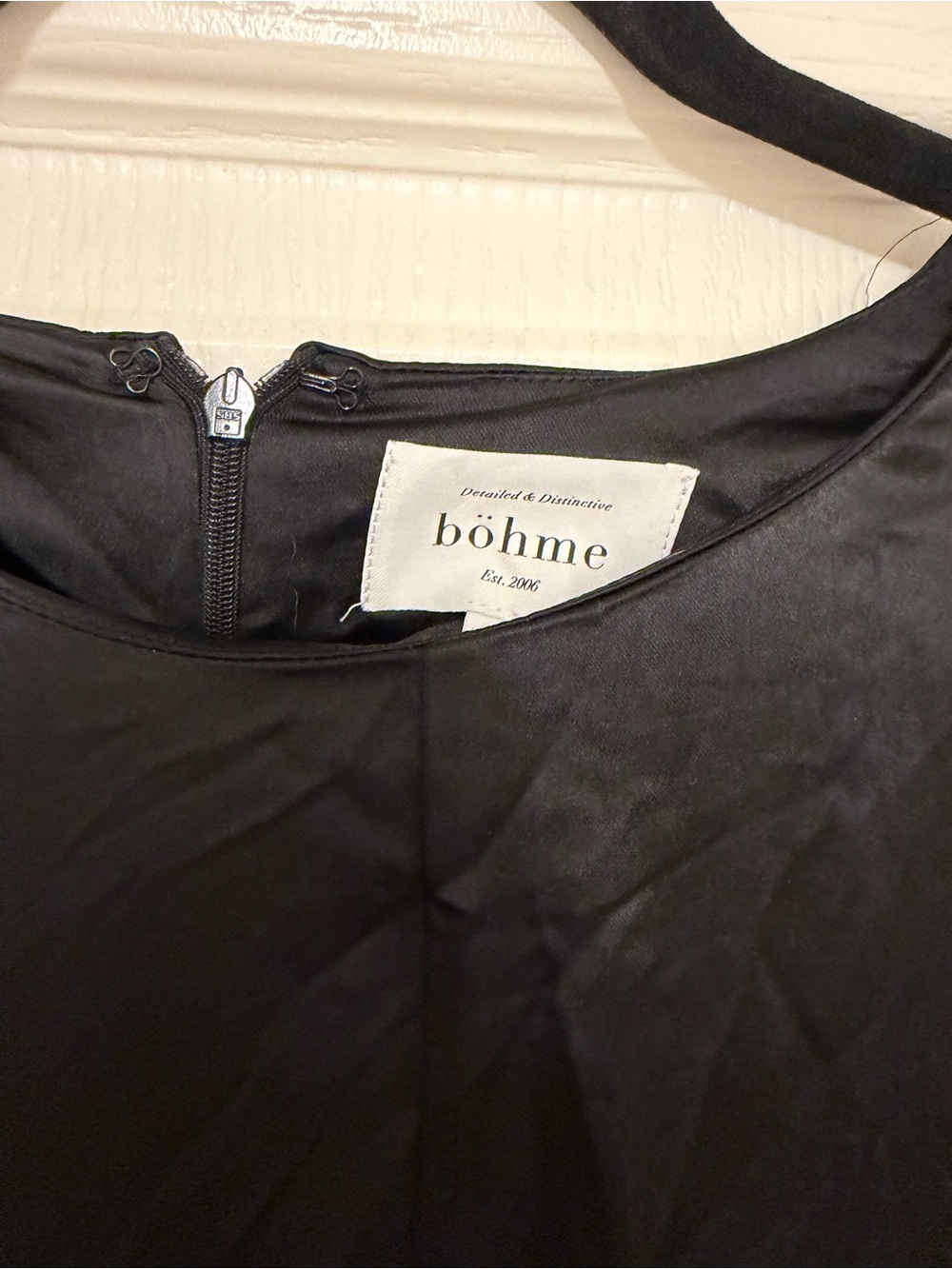 Böhme Black Midi Satin Dress with tie waist - Picture 5 of 7